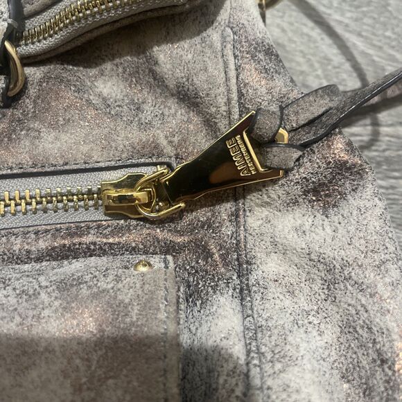 Aimee Kestenberg Soho Leather Gold Pink  Metallic Distressed Bag, Satchel - Picture 4 of 12